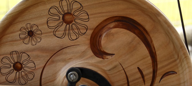 Detalle de una rueda de rueca