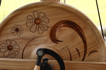 Detalle de una rueda de rueca